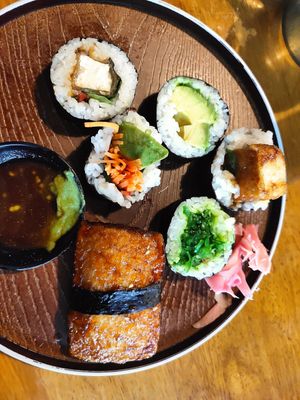 Really good sushi I recommend the big slice of teriyaki tofu at Moon Sushi & Eatery in Auckland