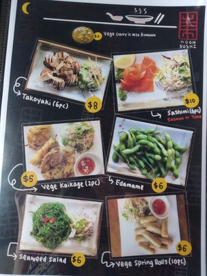 Menu at Moon Sushi & Eatery in Auckland