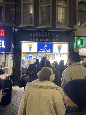   at Manneken Pis in Amsterdam