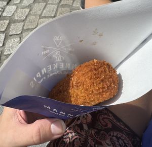 Vegan croquet  at Manneken Pis in Amsterdam
