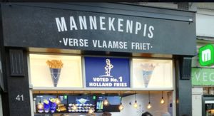 French Fries near Train Station at Manneken Pis in Amsterdam