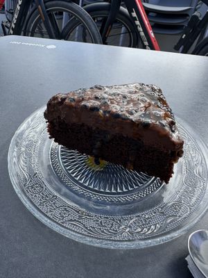 Chocolate cake with passion fruit   at Lovelo Coffee Ride in Orihuela Costa