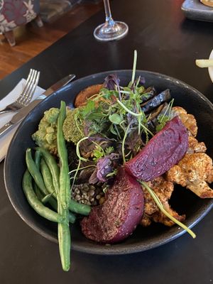 Vegan bowl  at Wanera Wine Bar in Angaston
