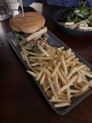 Tofu burger  at Wanera Wine Bar in Angaston