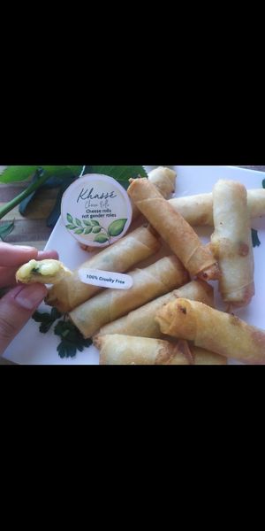 Vegan cheese rolls🌿 at Khasse in Beirut