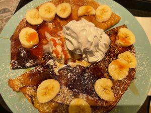 Banana, caramel and ice cream pancake  at Tasty World in Ghent