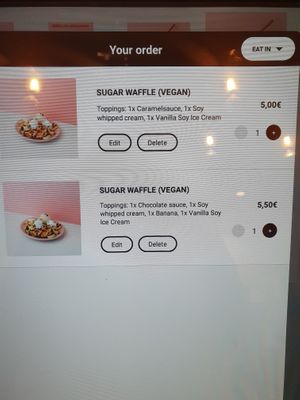 Ordering system at Tasty World in Ghent