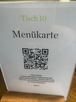 Menu  at Sprössling in Zurich