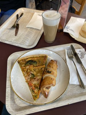 quiche and sausage roll  at Sprössling in Zurich