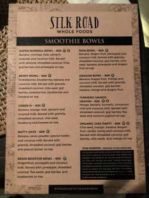 Smoothie Bowls at Silk Road Whole Foods in Tibubeneng