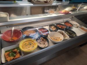 Prepared food (not only vegan) at Larpeiría in Santiago De Compostela