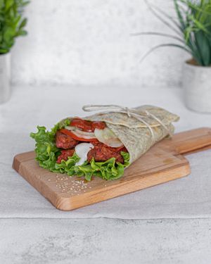 Spicy Lava wrap at Oaza Joyful Kitchen in Zagreb