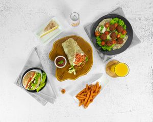 Our food at Oaza Joyful Kitchen in Zagreb