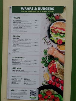 Menu at Oaza Joyful Kitchen in Zagreb