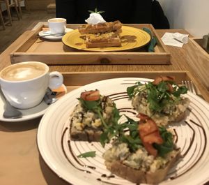 Tuna Toasties and Pumpkin Spice Waffles  at Oaza Joyful Kitchen in Zagreb