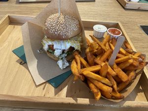 tofish burger  at Oaza Joyful Kitchen in Zagreb