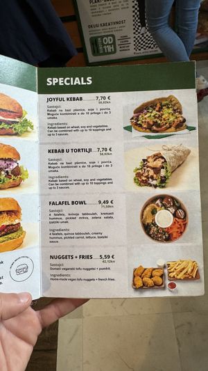 Specials  at Oaza Joyful Kitchen in Zagreb