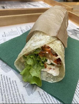Falafel wrap   at Oaza Joyful Kitchen in Zagreb