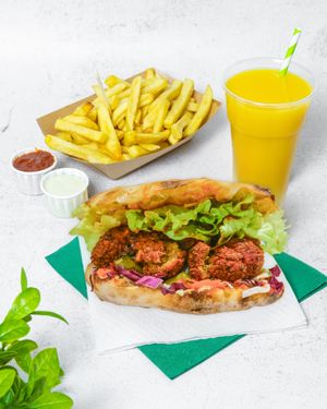 Falafel combo! at Oaza Joyful Kitchen in Zagreb