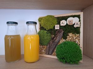 Immuno Boost & Mango Lassi juices at Oaza Joyful Kitchen in Zagreb