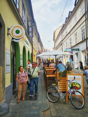 Terrace in Radićeva street at Oaza Joyful Kitchen in Zagreb