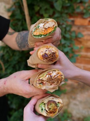 Our 4 wraps! at Oaza Joyful Kitchen in Zagreb