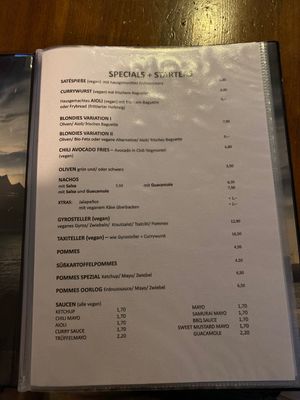 New menu p1  at Blondies in Bochum