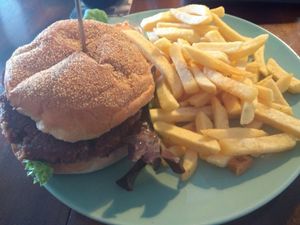 Beyond Meat Burger and fries. at Blondies in Bochum
