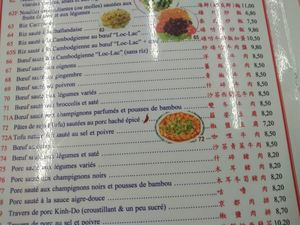 72A - "tofu nature frit saute au sel et poivre" (8,50euros) is vegan at Tricotin in Paris