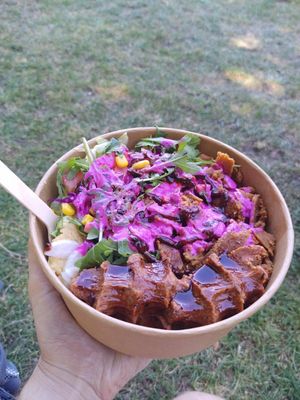 Doner salad bowl at Vegitat in Zurich