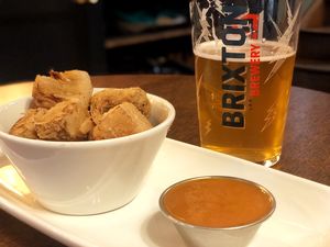 vegan chicken strips and brixton beer at Trinity Arms in South West London