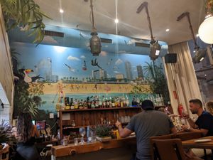 Wall painting of Barcelona inside of Sensi Gourmet Tapas at Sensi Gourmet Tapas in Barcelona