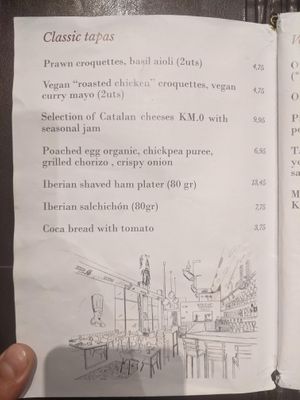 Classic tapas menu at Sensi Gourmet Tapas in Barcelona