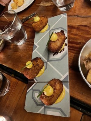Vegan chicken croquettes   at Sensi Gourmet Tapas in Barcelona