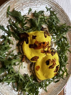 benedict toast  at Eat Healthy in Belgrade