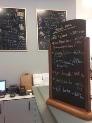 The daily menu  at Eat Healthy in Belgrade