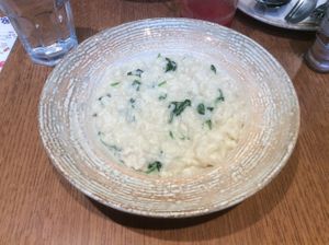 Spinach rissotto at Eat Healthy in Belgrade