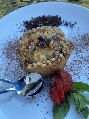 Apple crumble without the ice creamm  at Can Nuts in Ibiza