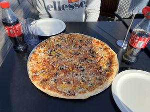   at Daddi's Pizza in Myvatn