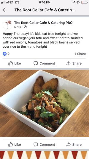 Jerk Tofu at The Root Cellar in Pittsboro