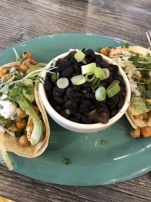 Vegan cauliflower tacos  at The Root Cellar in Pittsboro