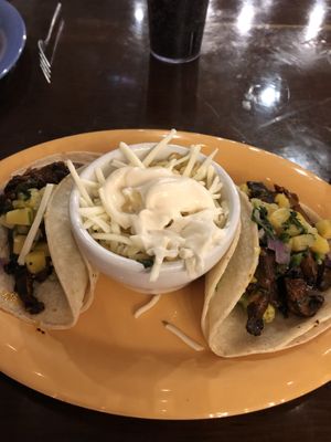 Mushroom asada tacos  at The Root Cellar in Pittsboro