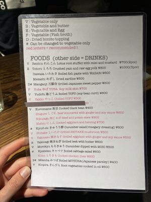 English menu shows which options  at Renkon-Ya in Kyoto