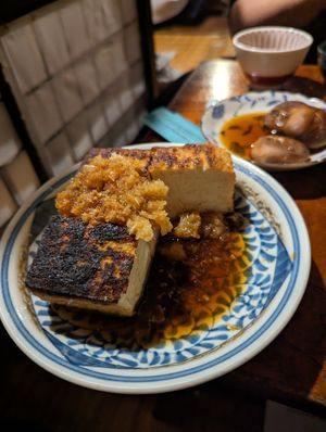 Fried tofu- amazing at Renkon-Ya in Kyoto