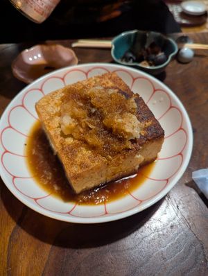 Fried tofu at Renkon-Ya in Kyoto