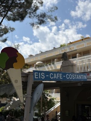 outside  at Gelateria Constantin in Merano