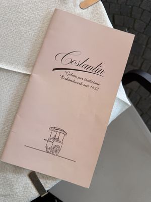 menu  at Gelateria Constantin in Merano