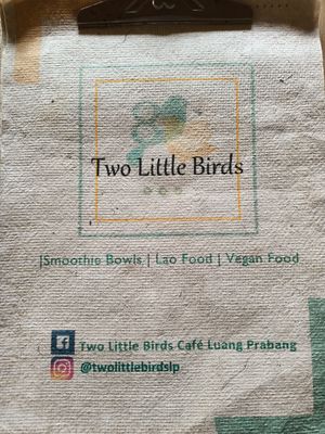 Menu at Two Little Birds in Luang Prabang