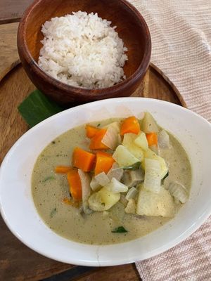 Green curry  at Two Little Birds in Luang Prabang