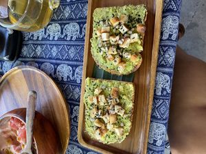 Avocado toast (swapped feta for tofu)  at Two Little Birds in Luang Prabang